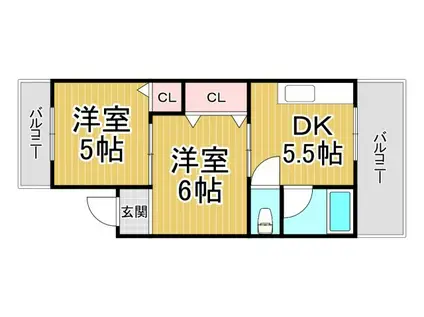 みずほマンション(2DK/2階)の間取り写真