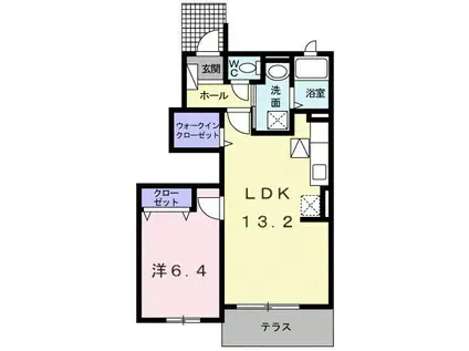 メゾン・ドゥアン B(1LDK/1階)の間取り写真