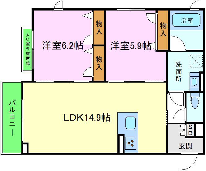 INFINITO 桂(2LDK/4階)の間取り写真