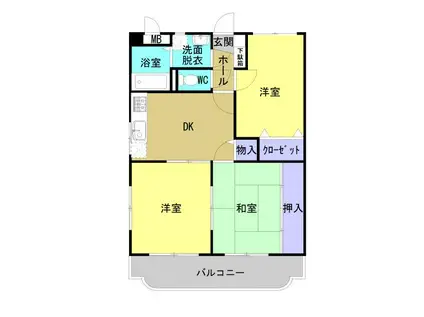 ユーミー遠田(3DK/3階)の間取り写真