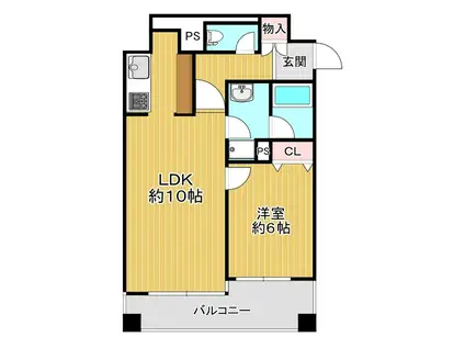グランドールサンパティオ(1LDK/2階)の間取り写真