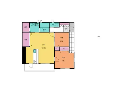 サクラーレ新川(2LDK/2階)の間取り写真