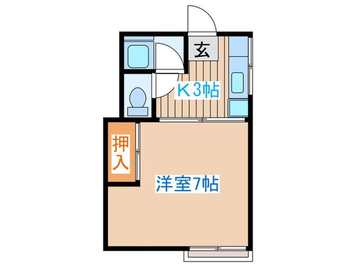 恵千コーポ(1K/2階)の間取り写真