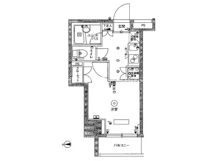 スカイコート武蔵小杉壱番館(1K/2階)の間取り写真