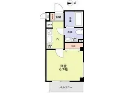 ラカーサ今里(1K/1階)の間取り写真