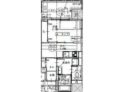 さくらHILLS ROKUBAN PLATINUM RESIDENCE(1DK/5階)の間取り写真