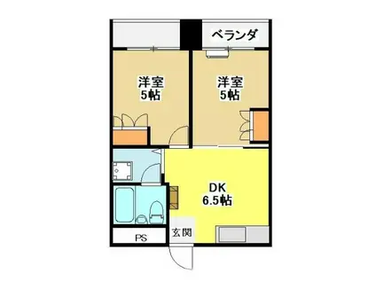 琉食本社ビル(2DK/2階)の間取り写真