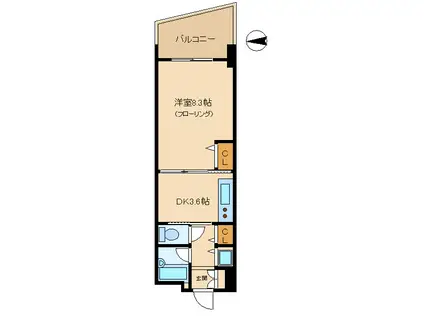 ガーデンコート蒲田 A棟(1DK/4階)の間取り写真