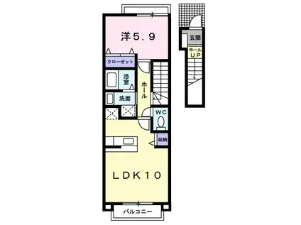 レラハルセ・ブリッサ(1LDK/2階)の間取り写真