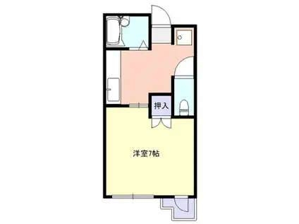 サンガーデン東原町(1K/2階)の間取り写真