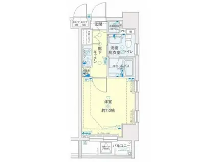 メインステージ錦糸町駅前II(1K/4階)の間取り写真