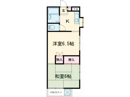 コーポラスサカイ(2K/1階)の間取り写真