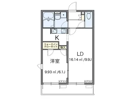 レオネクストすずらん荘(1LDK/3階)の間取り写真