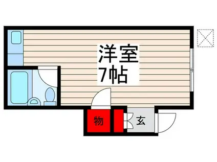 美登荘(ワンルーム/1階)の間取り写真