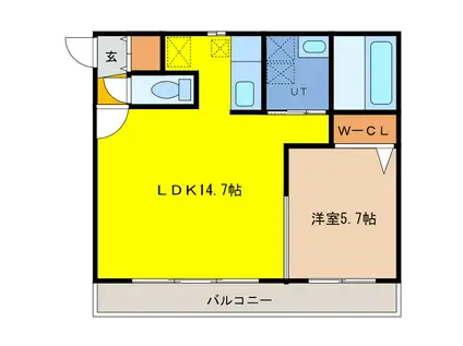 アクティブマンションIII(1LDK/2階)の間取り写真
