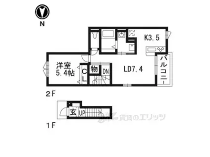 ジラソーレ(1LDK/2階)の間取り写真