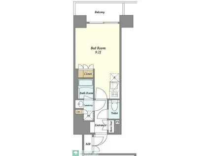 ライトテラス錦糸町(ワンルーム/6階)の間取り写真