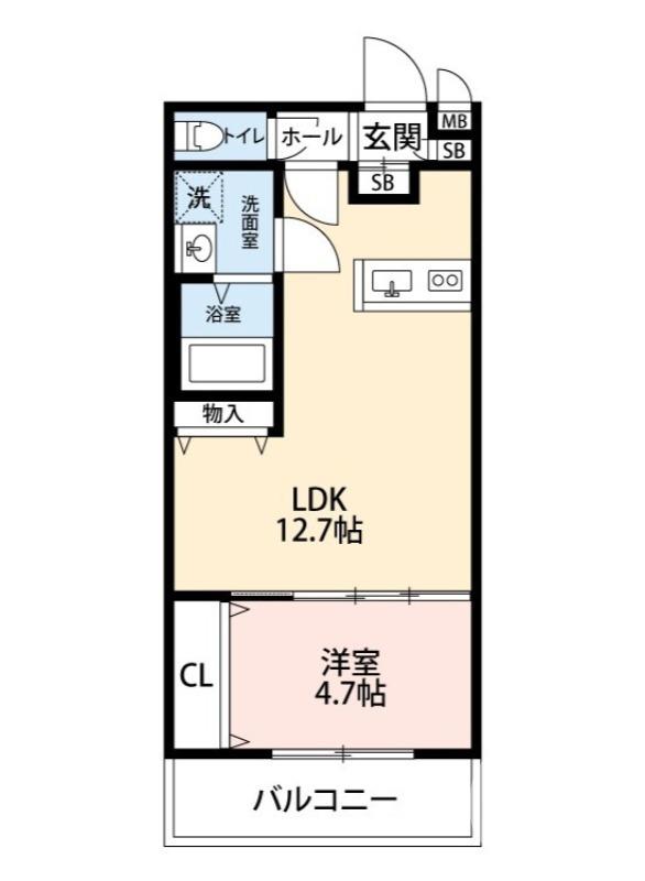 TKアンバーコート浜寺III(1LDK/1階)の間取り写真