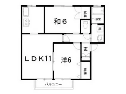 フライハイト丸池 A棟(2LDK/1階)の間取り写真