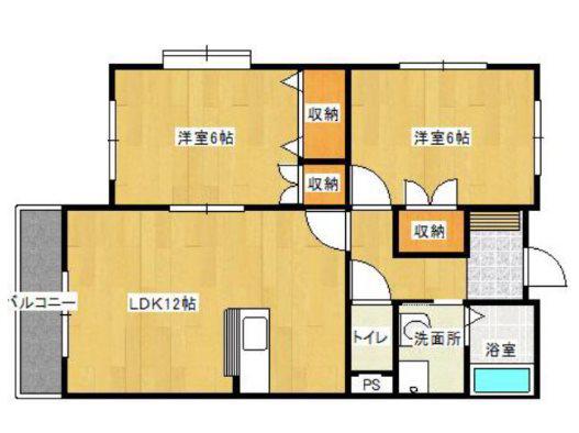 パストラル・S(2LDK/2階)の間取り写真
