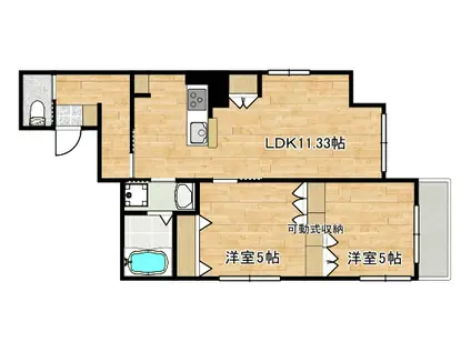 REVENIR IIDA(2LDK/3階)の間取り写真