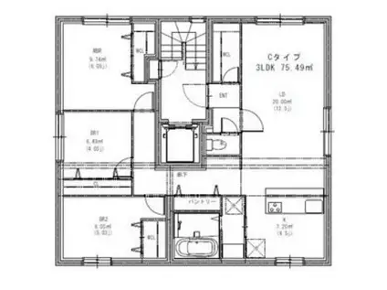 クラス中の島(3LDK/4階)の間取り写真
