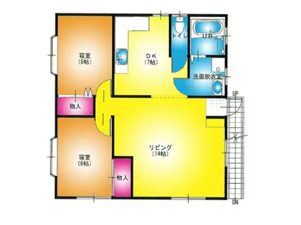 三郷2階(2LDK/2階)の間取り写真