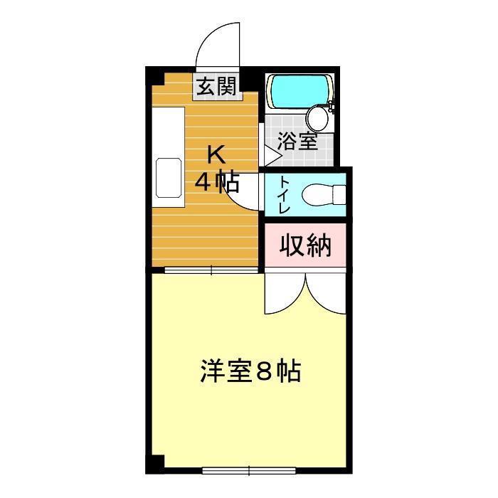 グリーンコーポ倉永(1K/2階)の間取り写真