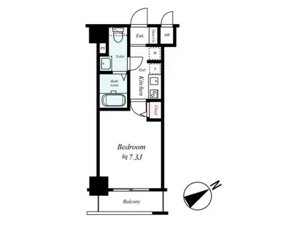 RISING PLACE桜木町二番館(1K/6階)の間取り写真
