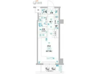 セジョリ横浜鶴見III(1K/8階)の間取り写真