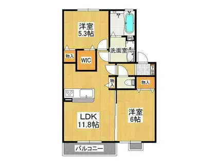 サンテ・アン(2LDK/2階)の間取り写真