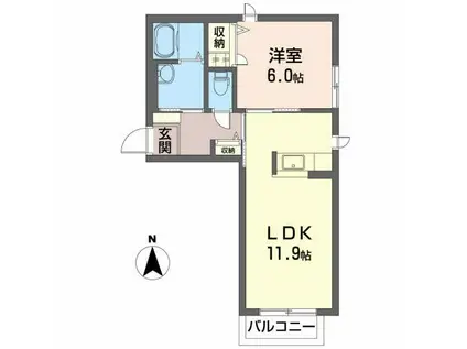 ステップ(1LDK/2階)の間取り写真