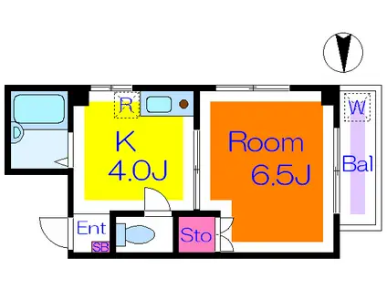 ライフピア桜(1K/6階)の間取り写真