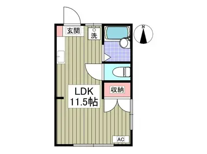 キャプテンズパレス(ワンルーム/1階)の間取り写真