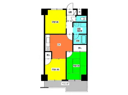 リブアレン(3DK/6階)の間取り写真