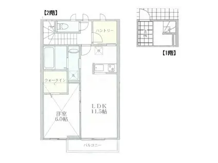 ボン マリアージュ(1LDK/2階)の間取り写真