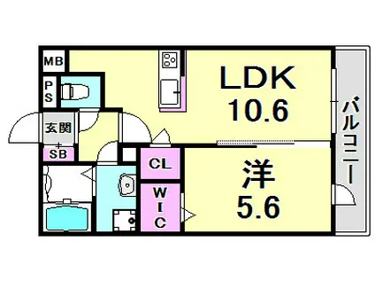 メゾンフォンテーヌ(1LDK/2階)の間取り写真