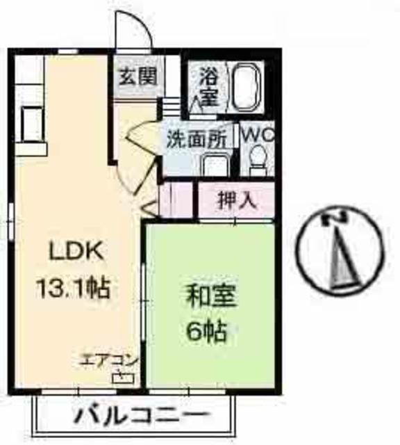 カサ・ディ・ボスコ B棟(1LDK/1階)の間取り写真