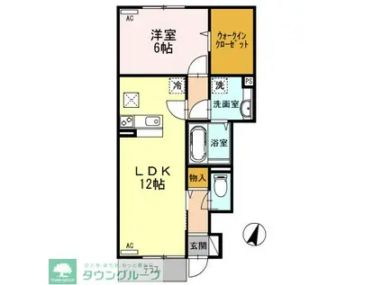 リュミエール(1LDK/1階)の間取り写真