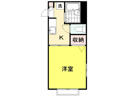 シャトル22(1K/2階)の間取り写真