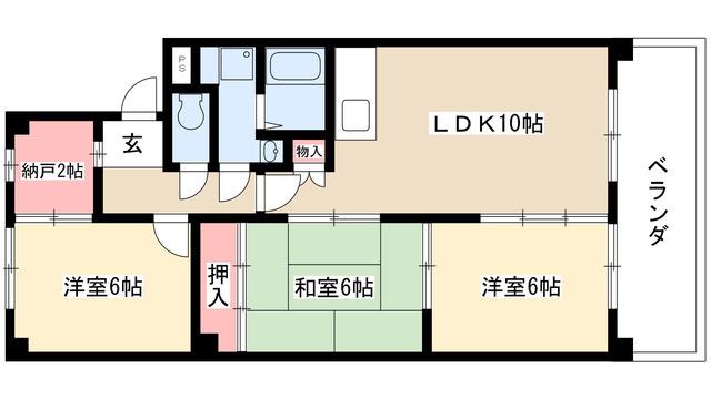ファミール小幡(3SLDK/3階)の間取り写真