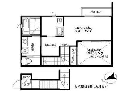 アルチェ砧(1LDK/2階)の間取り写真