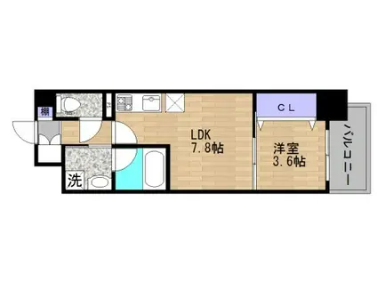 グランツ鶴見(1LDK/2階)の間取り写真