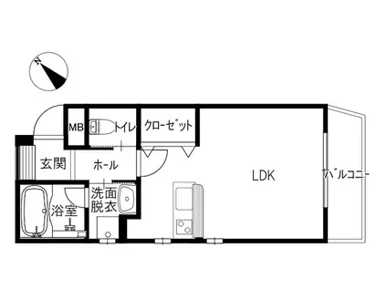 CAVATINA(ワンルーム/2階)の間取り写真
