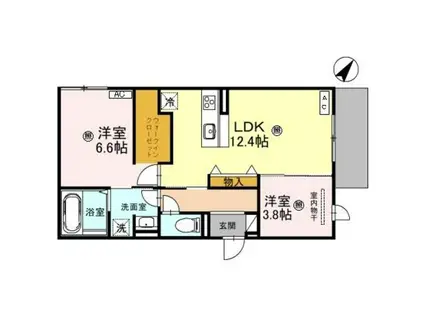 レジデンス藤戸(2LDK/1階)の間取り写真