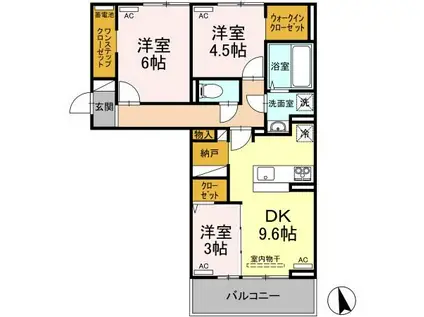 サンセール問屋町(3DK/3階)の間取り写真
