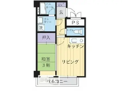 アディオ錦町(1LDK/5階)の間取り写真