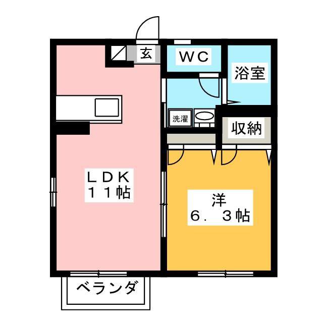 マノワール(1LDK/2階)の間取り写真