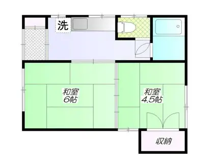 テラス伊藤(2K/1階)の間取り写真