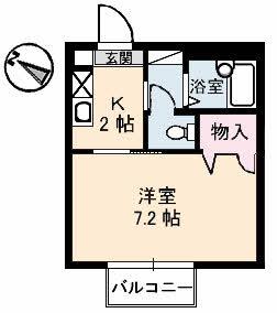 ルネセフィラ(1K/2階)の間取り写真